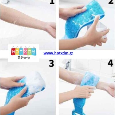 Silicone bath cleaning towel Τρίφτης πλάτης για απολέπιση – Μπλε